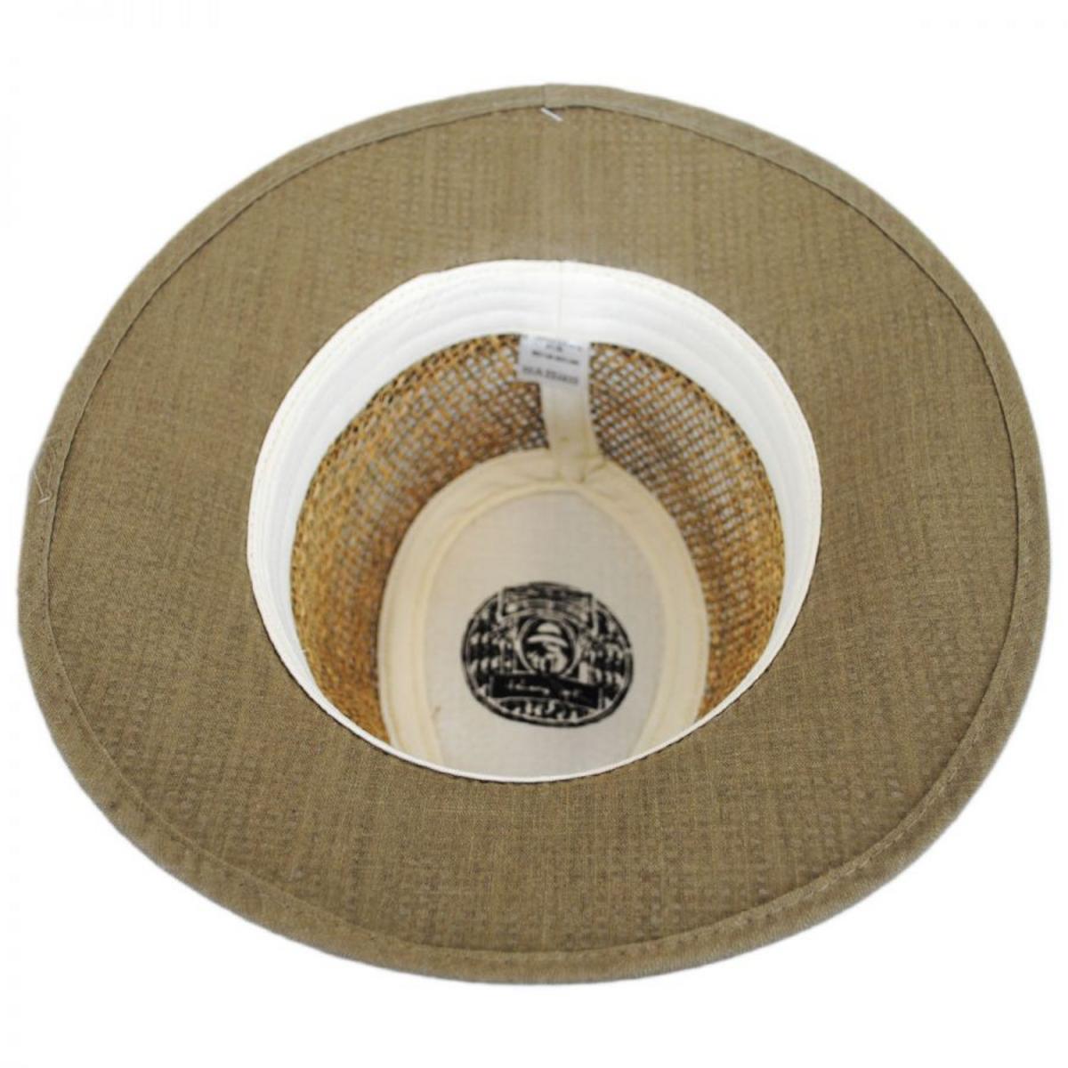 Panama Jack | Seagrass Straw Safari Fedora Hat | 126394 | under | NATURAL