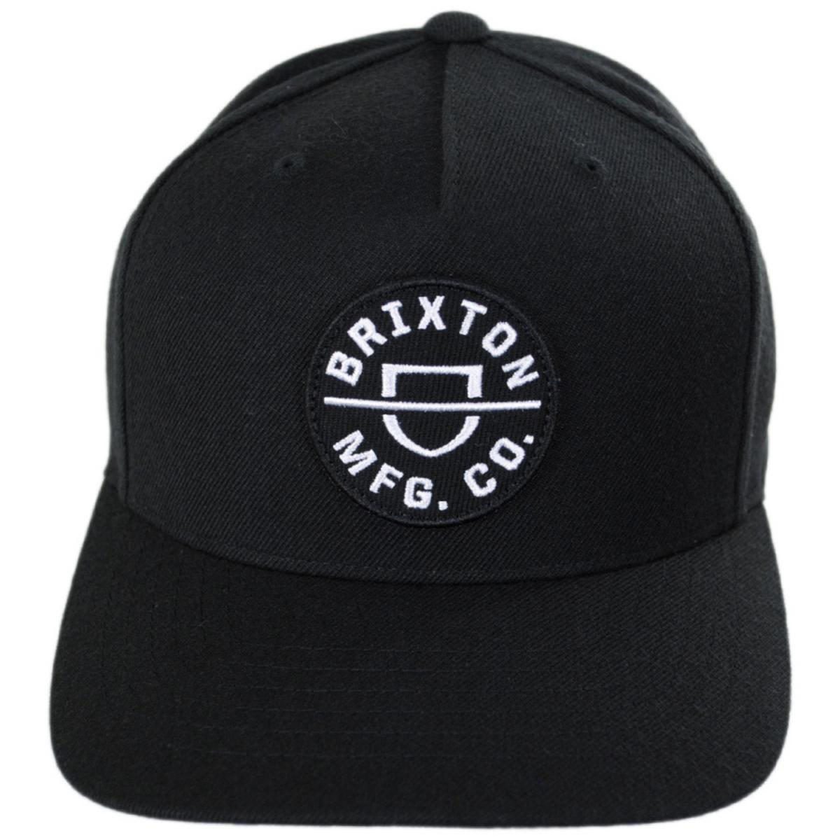 BRIXTON HATS | Crest 5-Panel Snapback Baseball Cap | 201790 | under | BLACK/WHITE