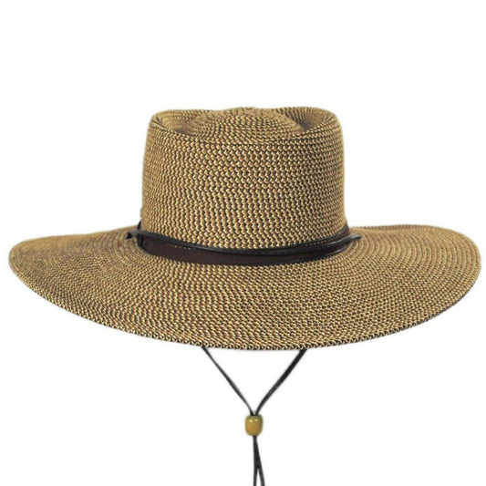 Scala | Bruges Toyo Straw Blend Boater Hat | 101300 | front | BROWN