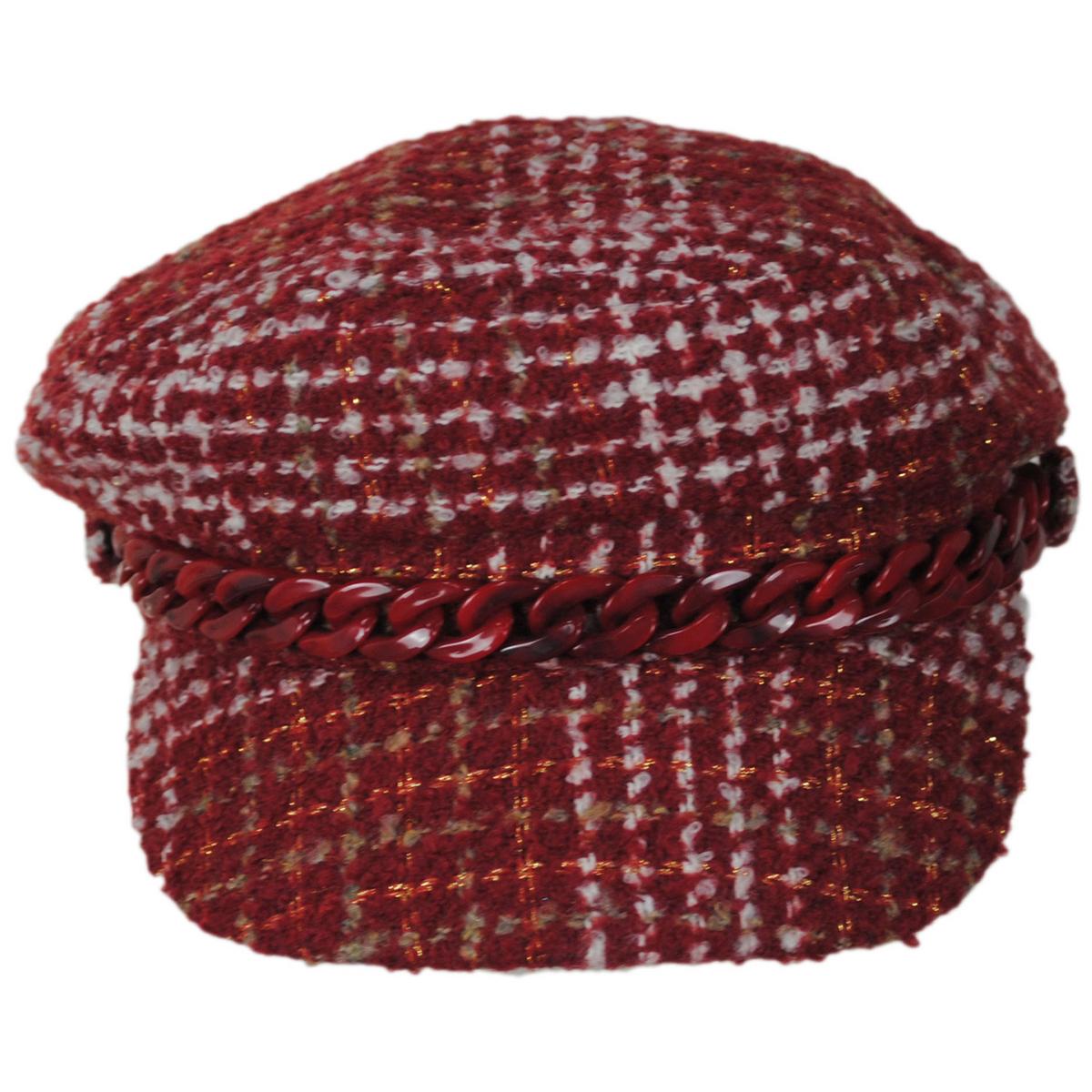 San Diego Hat Company | Emmy Lou Tweed Cabbie Cap | 108655 | front | RED