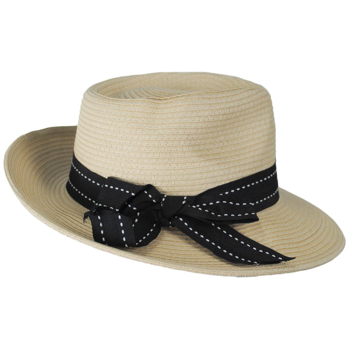 Physician Endorsed | Sadie Toyo Straw Fedora Hat | 102667 | profile | NATURAL/BLACK