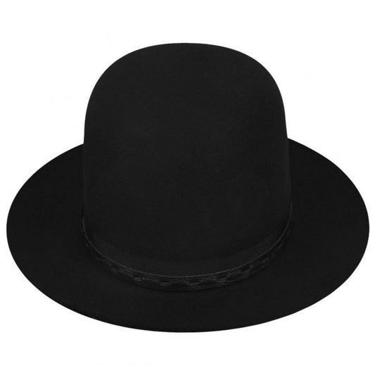 Bailey 1922 | Brodnax Shapeable Open Crown Wool Felt Fedora Hat | 130368 | front | BLACK