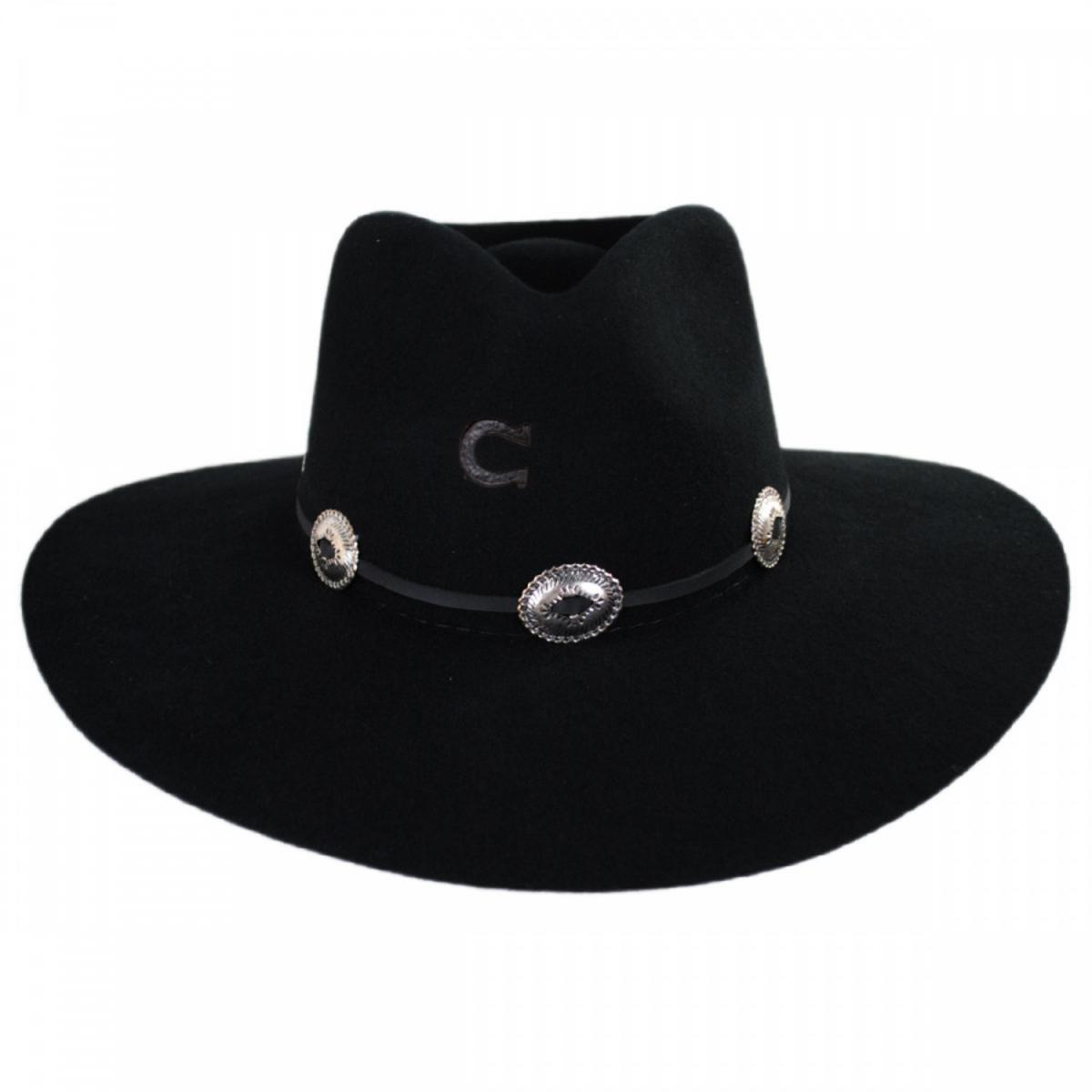 Charlie 1 Horse | Traveler Wool Felt Crossover Hat | 124986 | front | BLACK