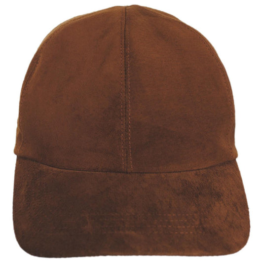 Wigens Caps | Suede Classic Fitted Baseball Cap | 223002 | front | BROWN