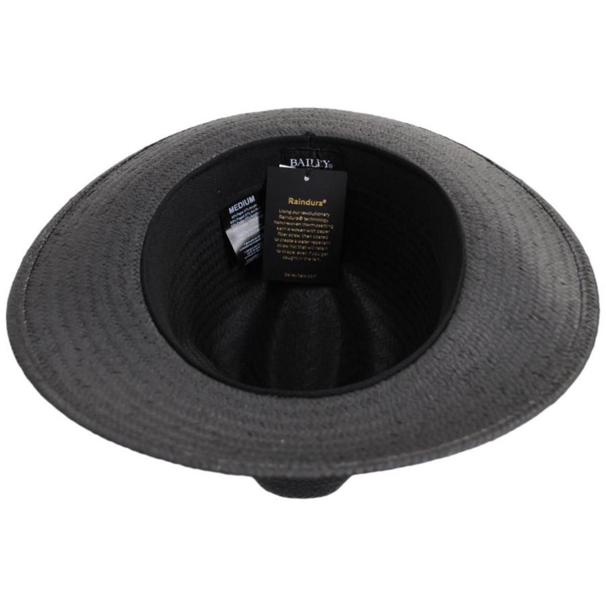 Bailey 1922 | Winstone Raindura Straw Fedora Hat - Black | 127743SS24 | under | BLACK