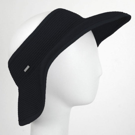 San Diego Hat Company | Roll Up Toyo Straw Visor | 197300 | front | BLACK
