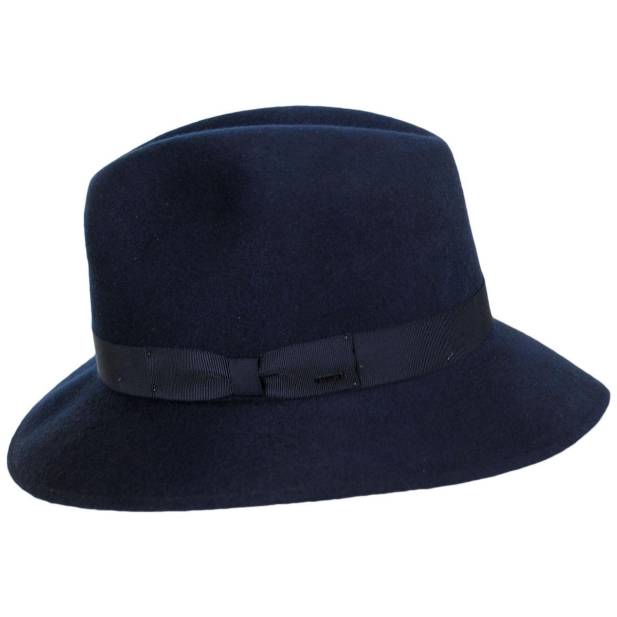 Bailey 1922 | Criss Wool LiteFelt Long Teardrop Fedora Hat - Navy | 130157FW23 | profile | NAVY