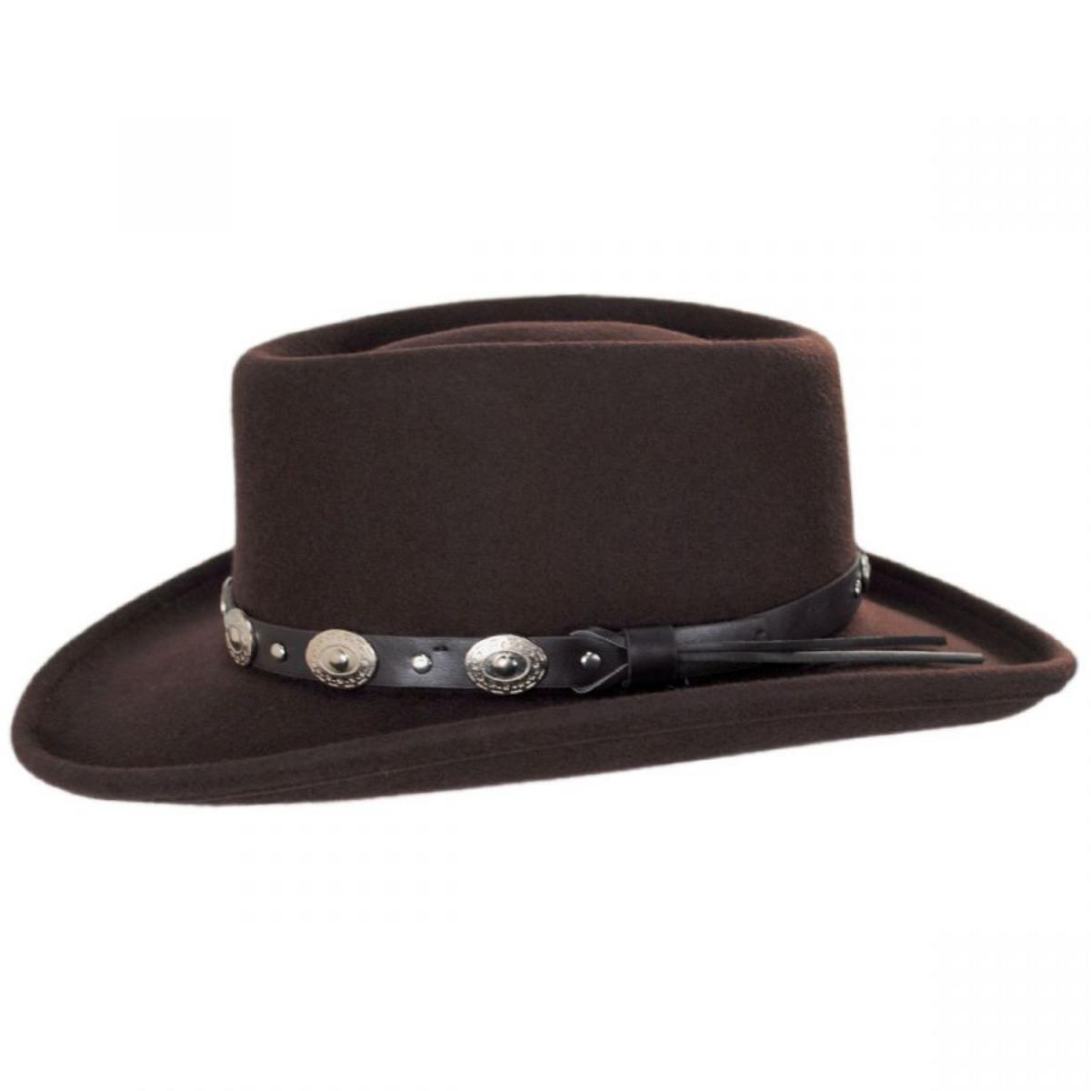 Eddy Bros | Western Wool Felt Gambler Hat | 130175 | profile | BROWN