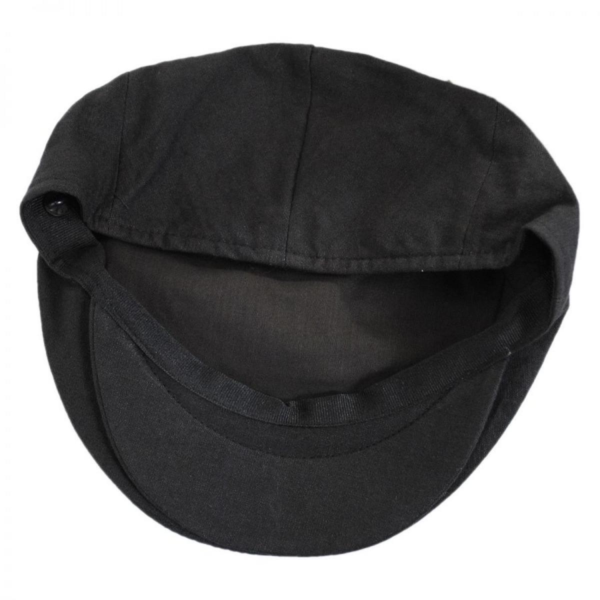 Jaxon Hats | Linen and Cotton Ivy Cap | 167732 | under | BLACK