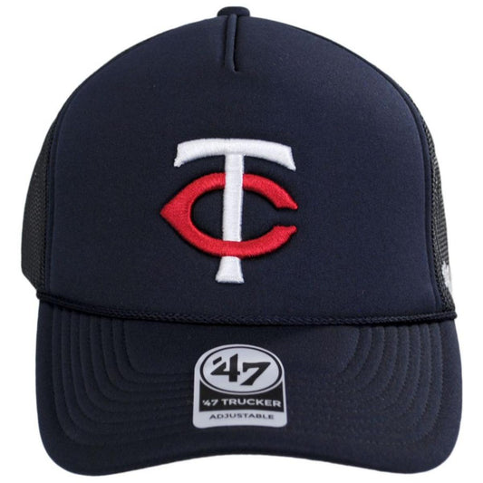 47 Brand | Minnesota Twins MLB Foam Mesh Trucker Snapback Baseball Cap | 203436 | front | NAVY