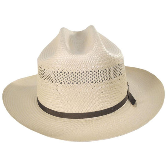 Stetson | Open Road 10X Shantung Vented Straw Western Hat | 126999 | front | TOASTED