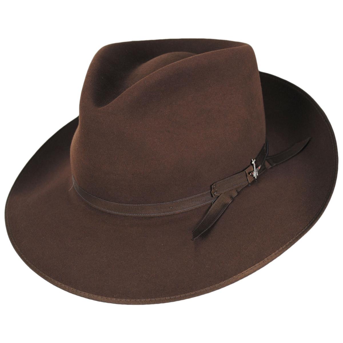 Stetson | Stratoliner Fur Felt Fedora Hat | 130617 | lead | WALNUT