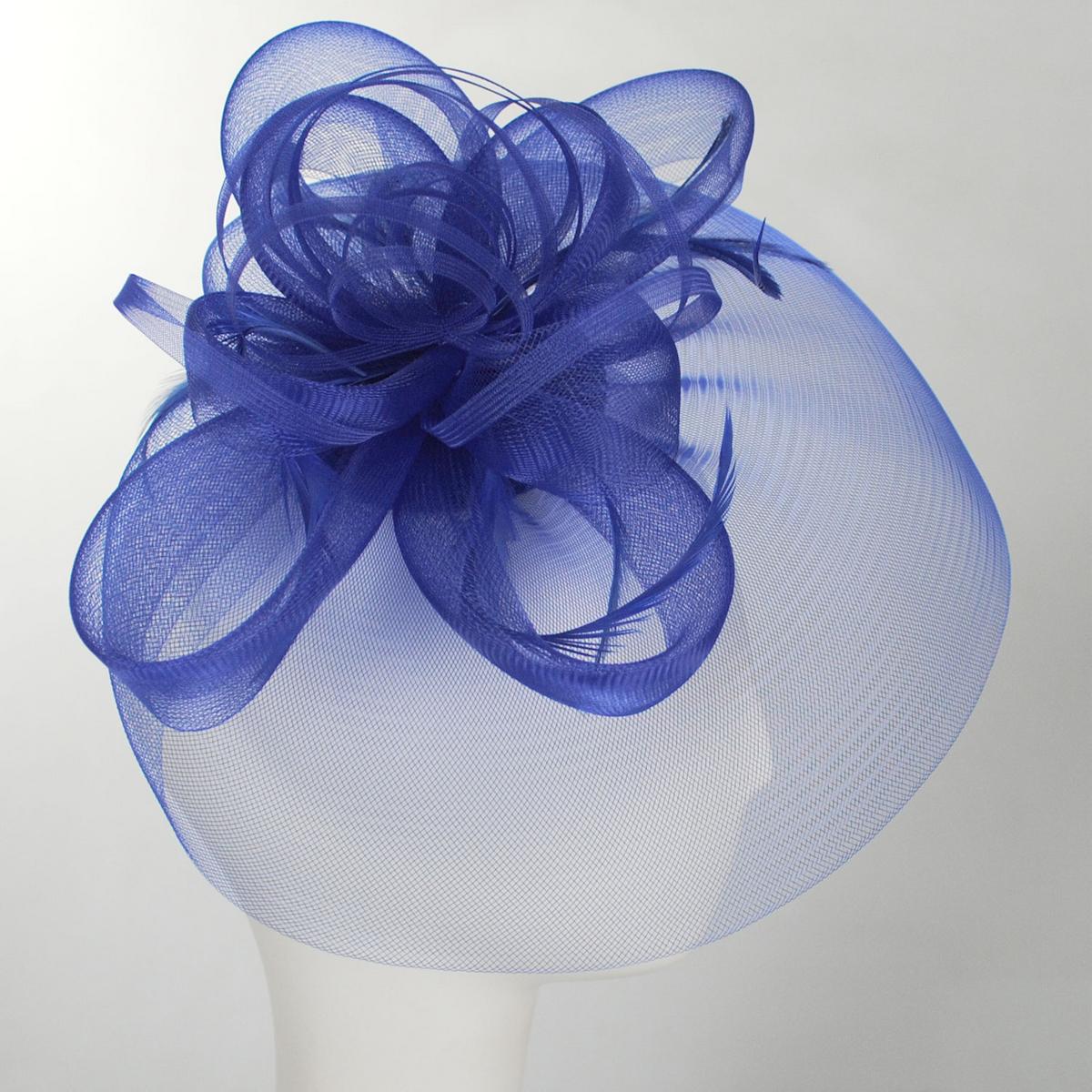 Kathy Jeanne | Firework Horsehair Mesh and Feather Fascinator Hat | 122411 | profile | ROYAL