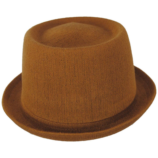 Kangol | Bamboo Mowbray Pork Pie Hat - Rustic Caramel | 185744RC | front | RUSTIC CARAMEL