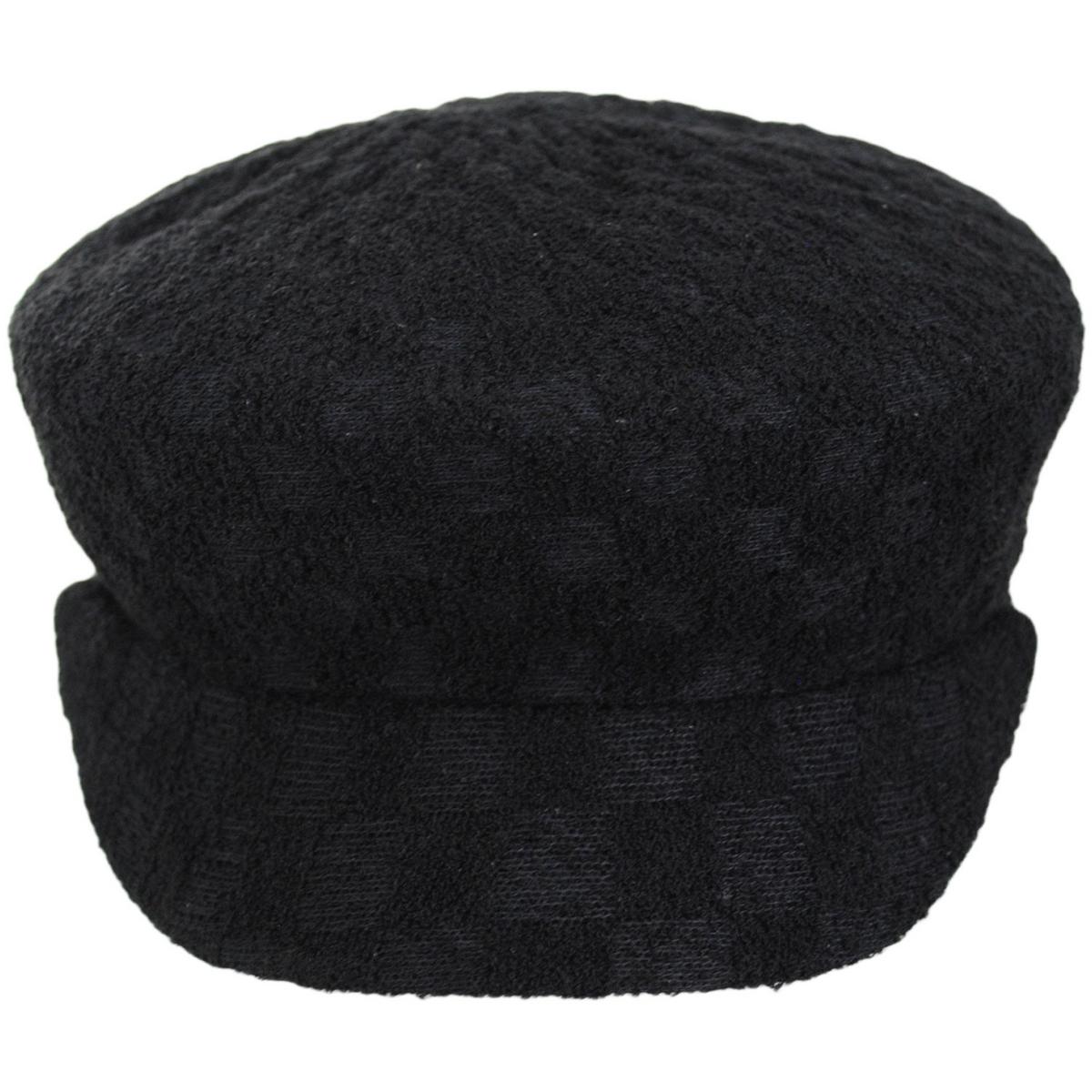 Kangol | Bermuda Check Stitch Mau Fiddler Cap | 201124 | front | BLACK