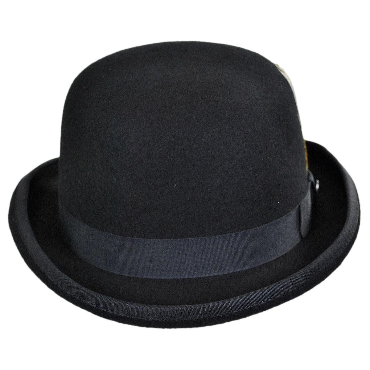 Jaxon Hats | Wholesale English Wool Felt Bowler Hat B2B Pre-Pack | B2B132055 | front | BLACK