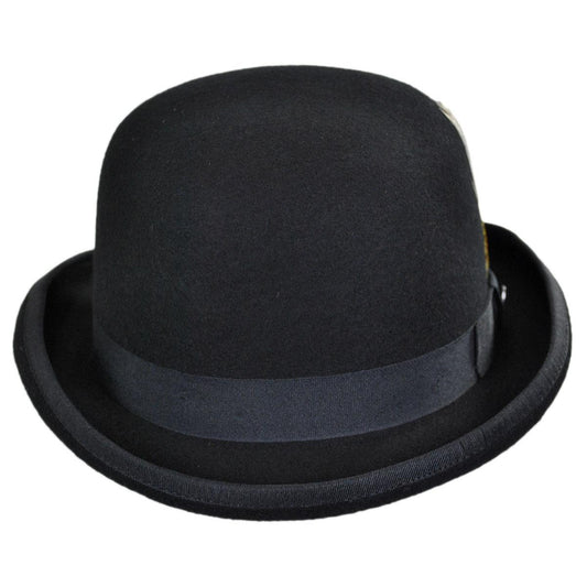 Jaxon Hats | Wholesale English Wool Felt Bowler Hat B2B Pre-Pack | B2B132055 | front | BLACK