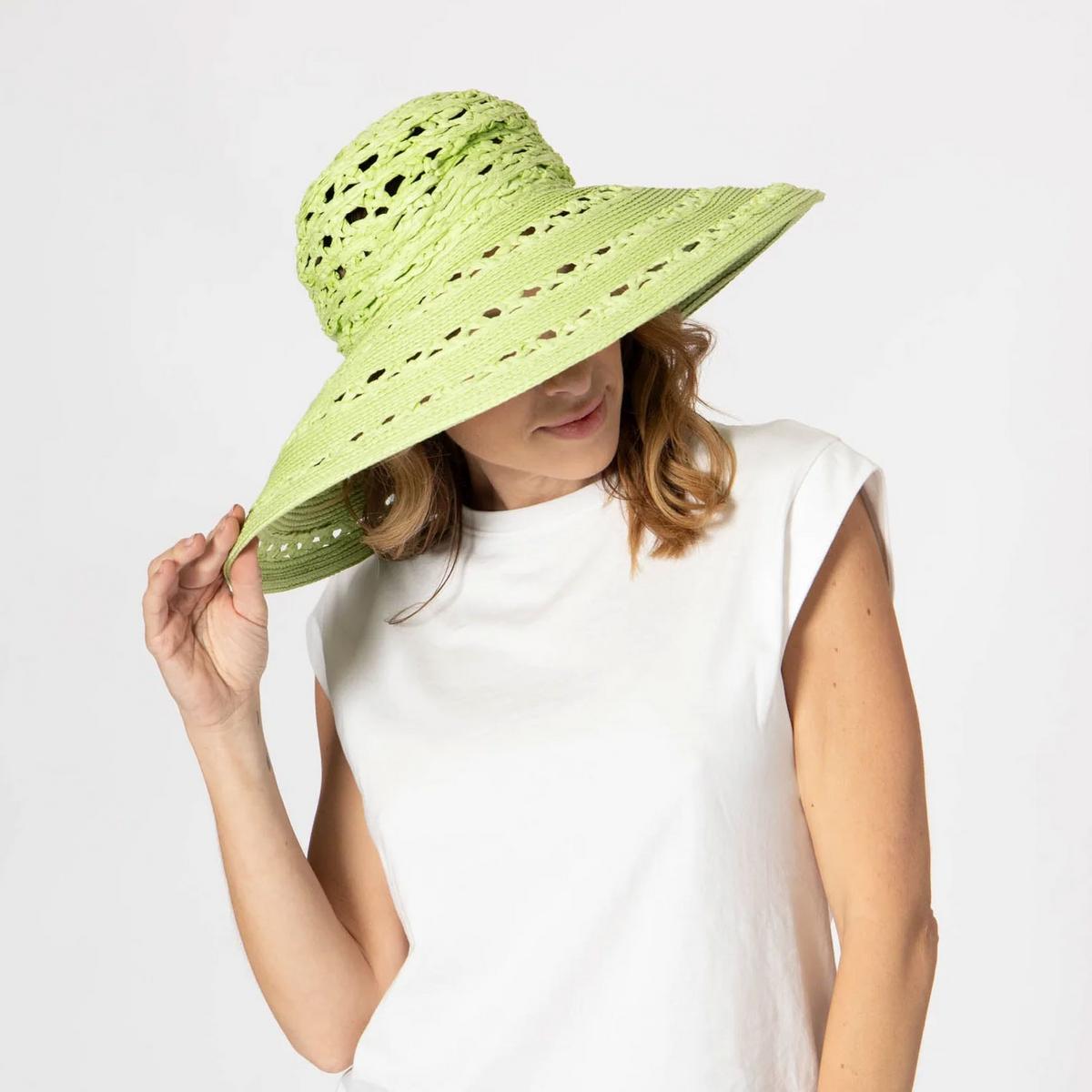 San Diego Hat Company | Sierra Toyo Straw Lampshade Sun Hat | 103690 | lsfone | LIME