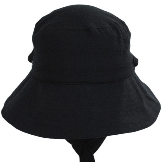 Scala | Bernadette Cotton Bucket Hat | 106438 | front | BLACK