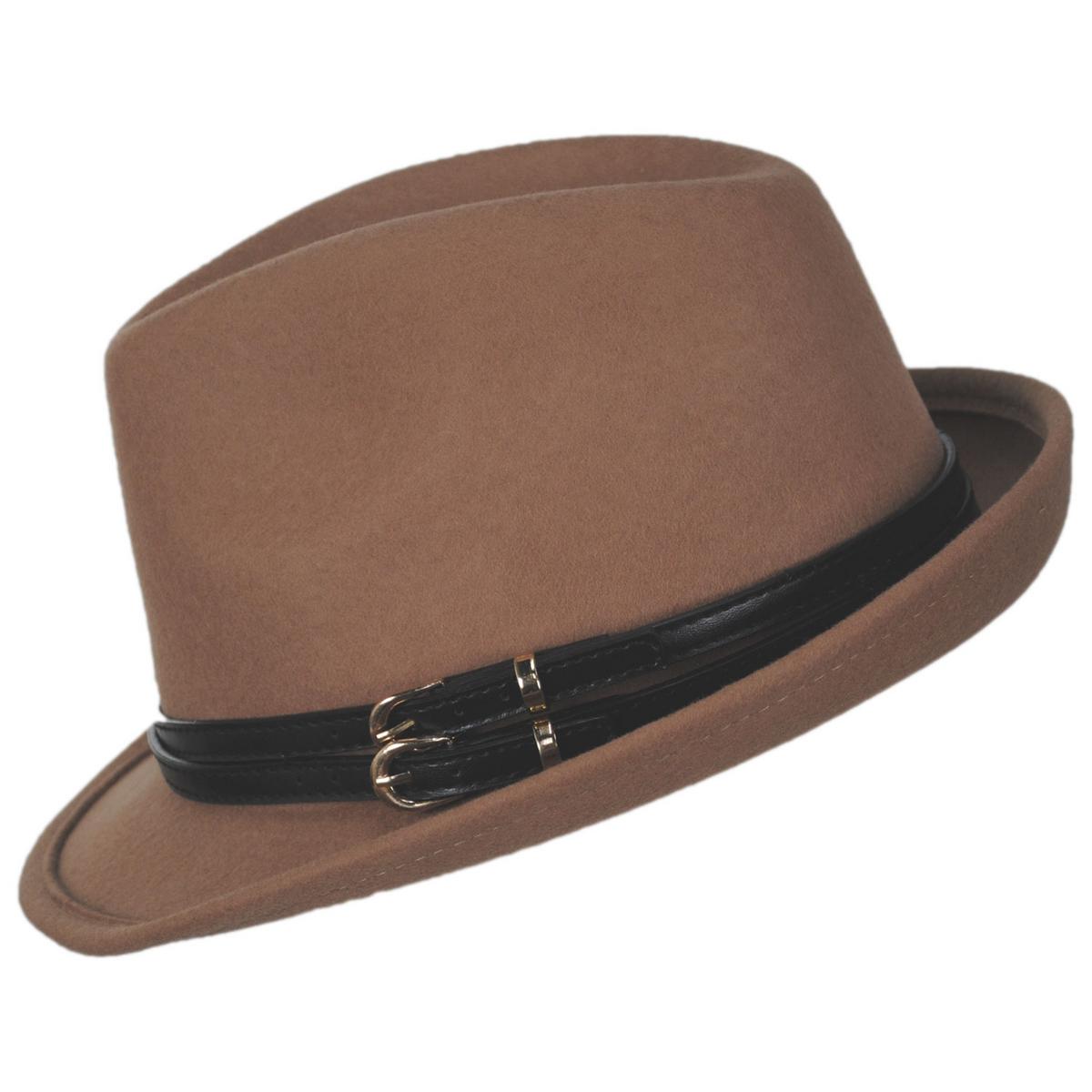 San Diego Hat Company | Indie Wool Felt Fedora Hat | 108942 | profile | TAN