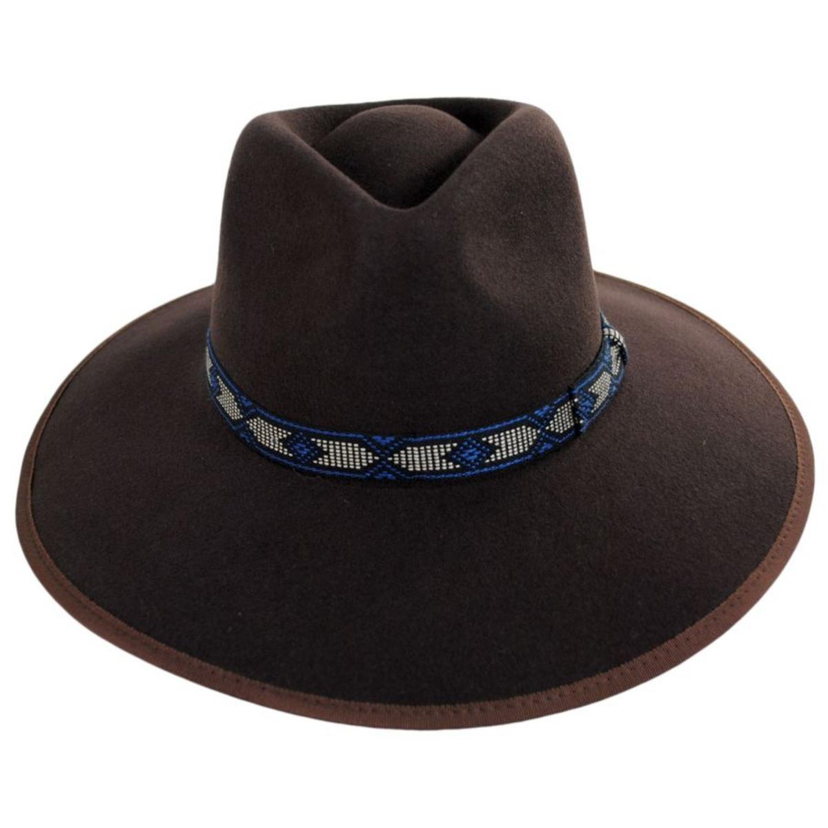 Jo Wool Felt Jacquard Rancher Fedora Hat