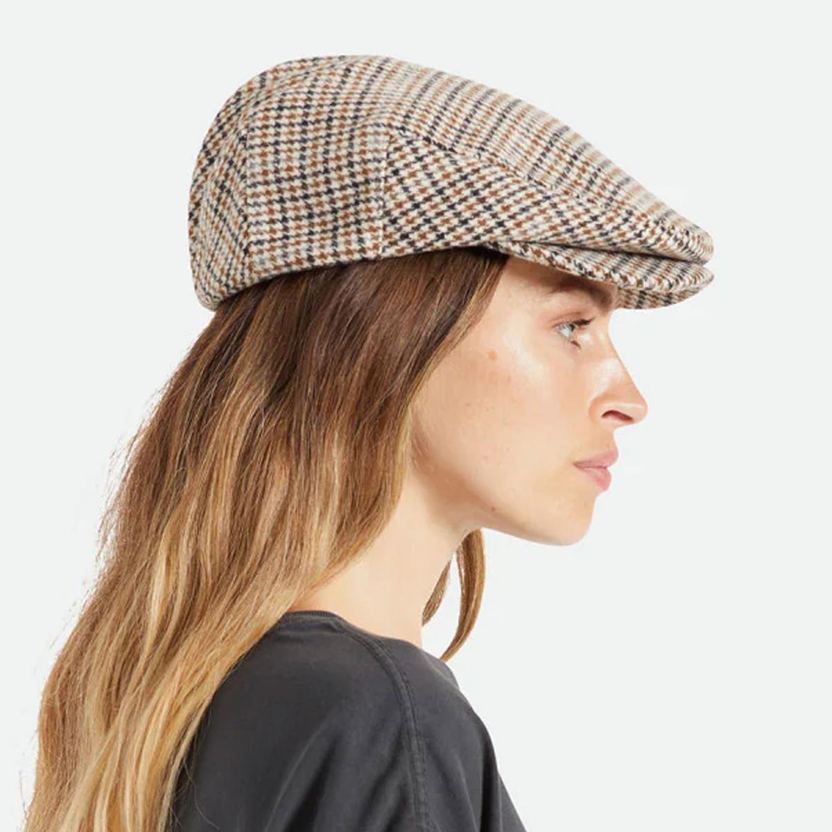 BRIXTON HATS | Hooligan Houndstooth Plaid Ivy Cap | 161564 | lsfone | OFF WHITE/DESERT PALM