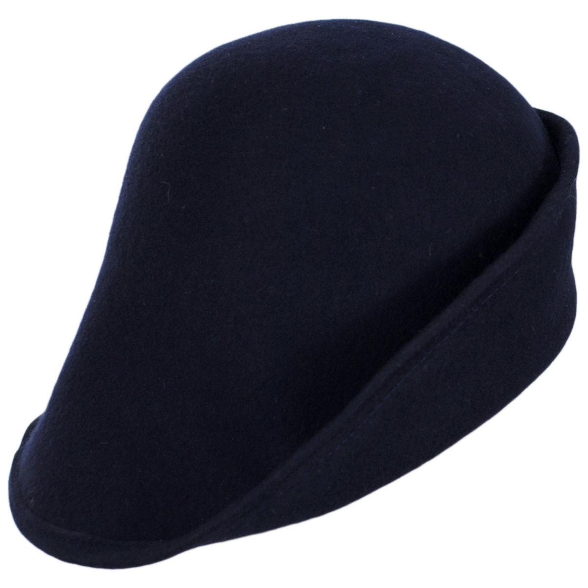 Kathy Jeanne | 6-Way Shapeable Wool Felt Cloche Hat | 124715 | detailfive | NAVY