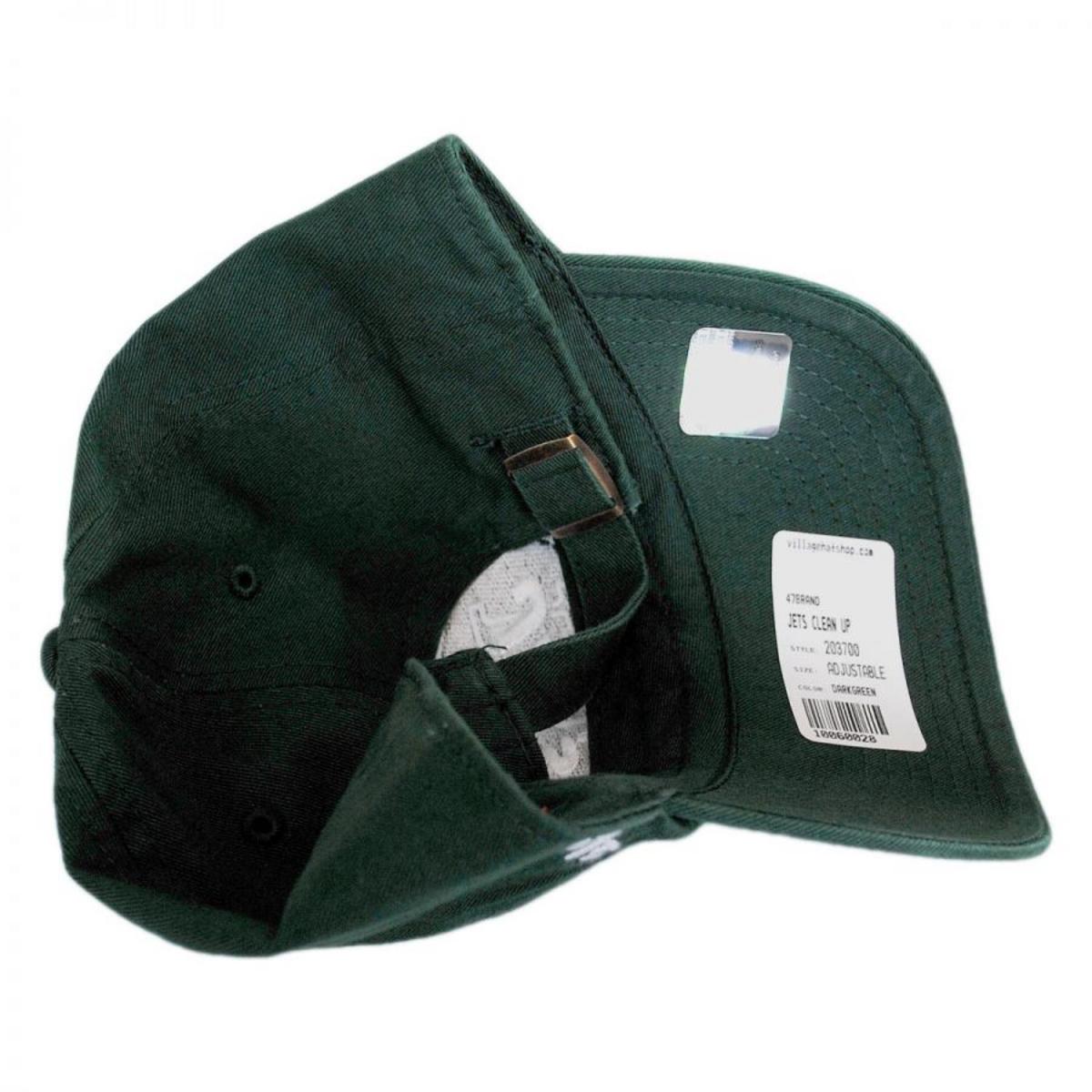 47 Brand | New York Jets NFL Clean Up Strapback Baseball Cap Dad Hat | 203700 | under | DARK GREEN