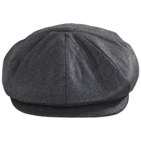 Baskerville Hat Company | Vauxhall Wool Poplin Newsboy Cap | 167672 | front | GREY