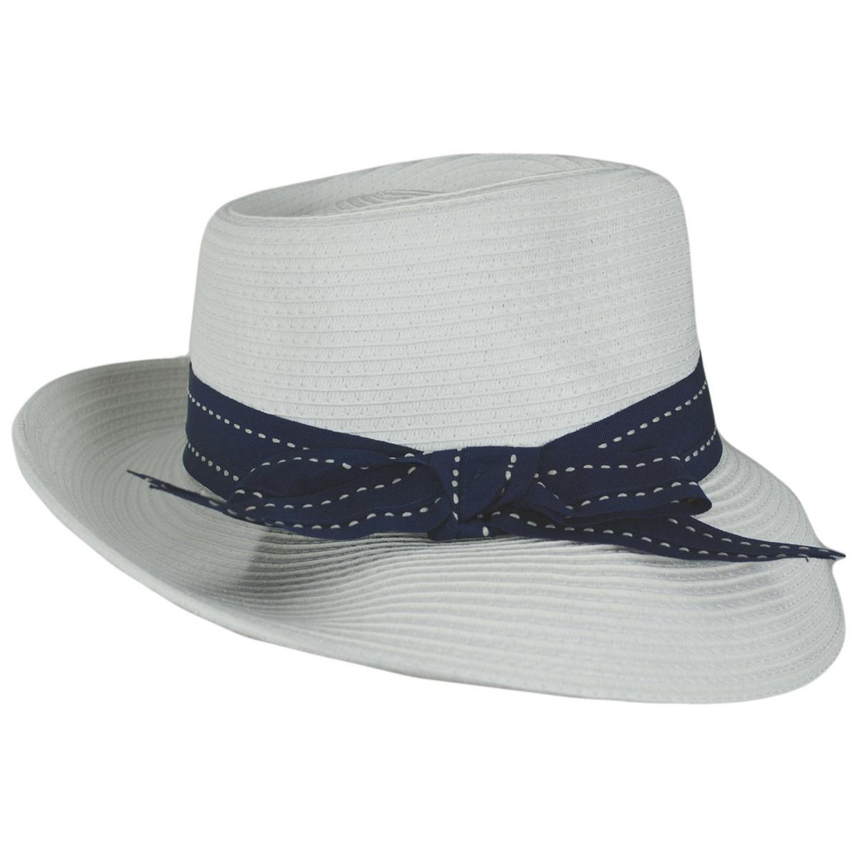 Physician Endorsed | Sadie Toyo Straw Fedora Hat | 102667 | profile | WHITE/NAVY