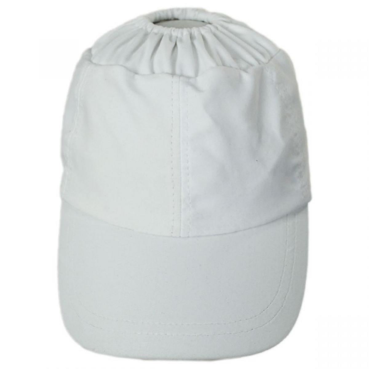 Dorfman Pacific - Bowline Ponytail Swimwear Fitted Baseball Cap - 5055875064867 - WHITE