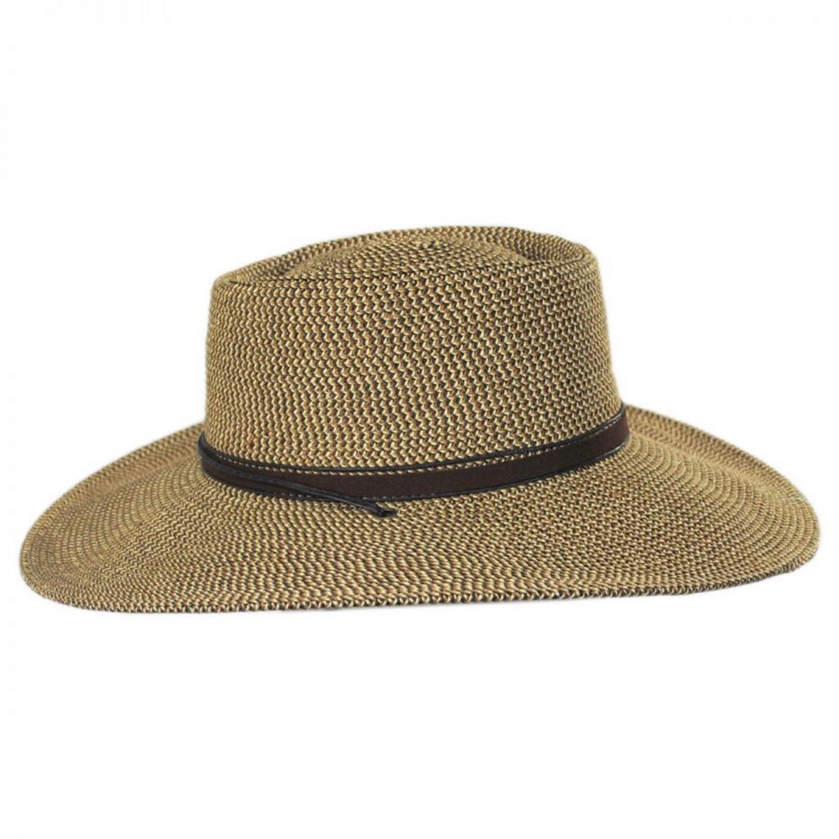 Scala | Bruges Toyo Straw Blend Boater Hat | 101300 | profile | BROWN