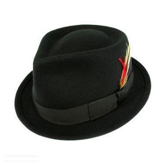 Capas Headwear | Kid's Wool Felt C-Crown Trilby Fedora Hat | 507402 | lead | BLACK