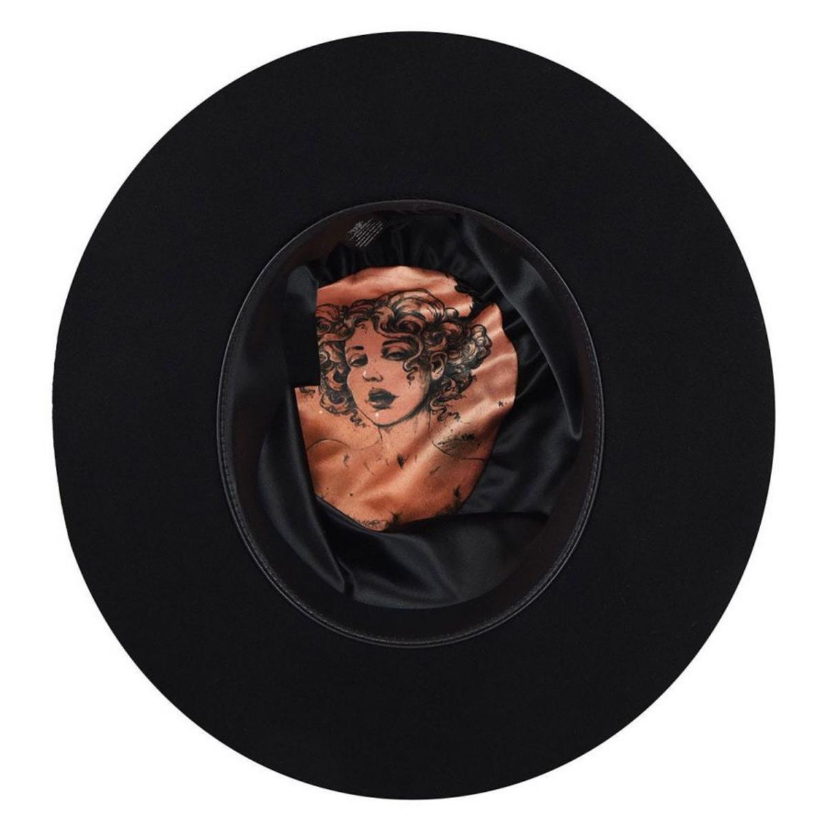 Bailey 1922 | Walsh Polished Wide Brim Wool Felt Pork Pie Hat | 130363 | under | BLACK