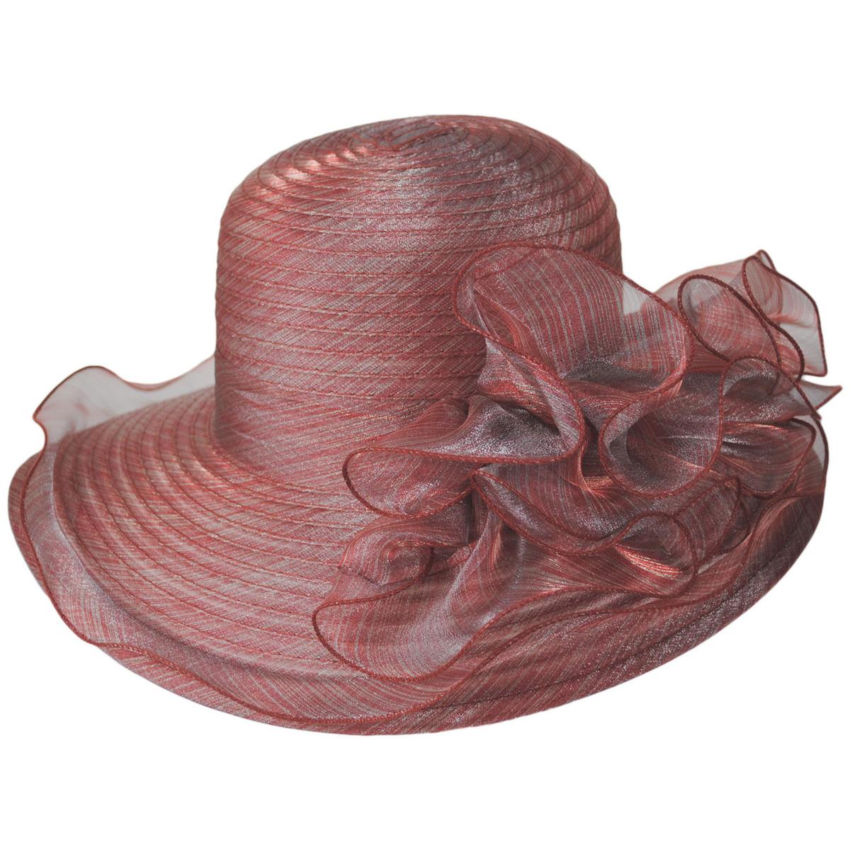 San Diego Hat Company | Organza Mesh Lampshade Dress Hat | 121050 | lead | RUST