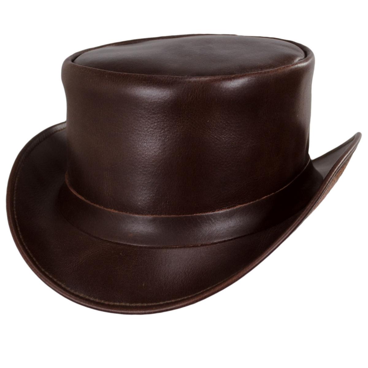 Jaxon Hats | Wholesale John Bull Leather Top Hat B2B Pre-Pack | B2B194100 | detailone | BROWN