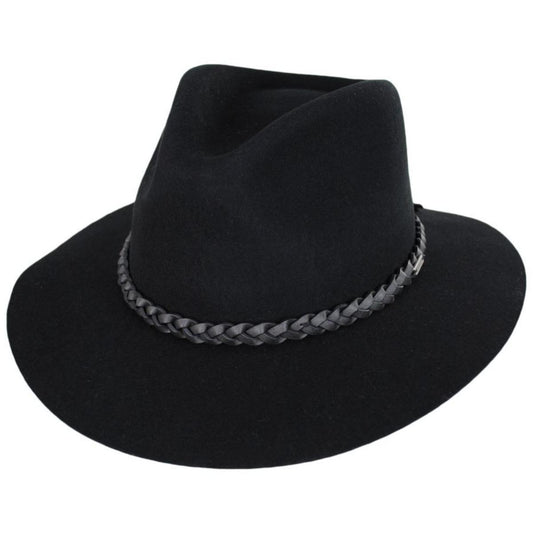 BRIXTON HATS | Messer Wool Felt Western Fedora | 135653 | lead | BLACK