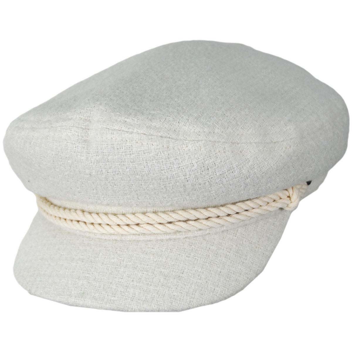BRIXTON HATS | Boucle Knit Fiddler Cap | 181350 | lead | OFF WHITE