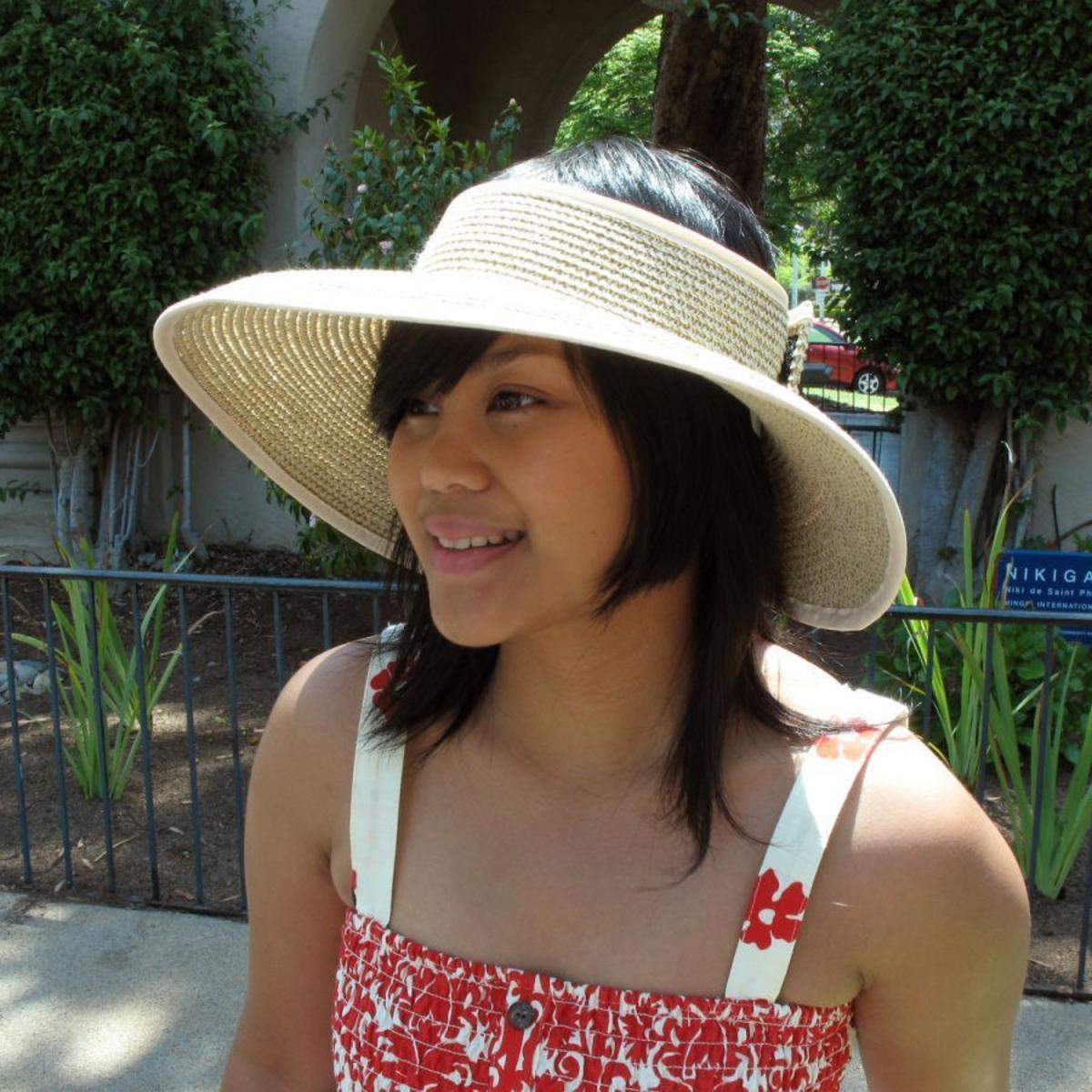 sur la tete | Roll Toyo Straw Braid Visor | 198550 | lsfone | TOAST TAN