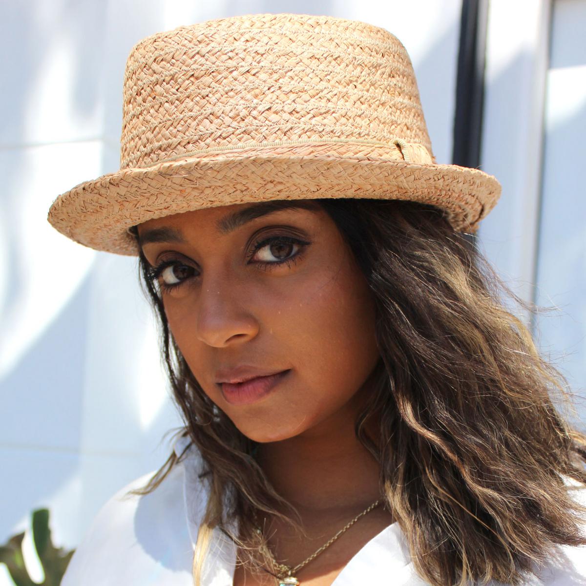 Jaxon Hats | Raffia Straw Diamond Crown Fedora Hat | 129002 | lsfone | NATURAL