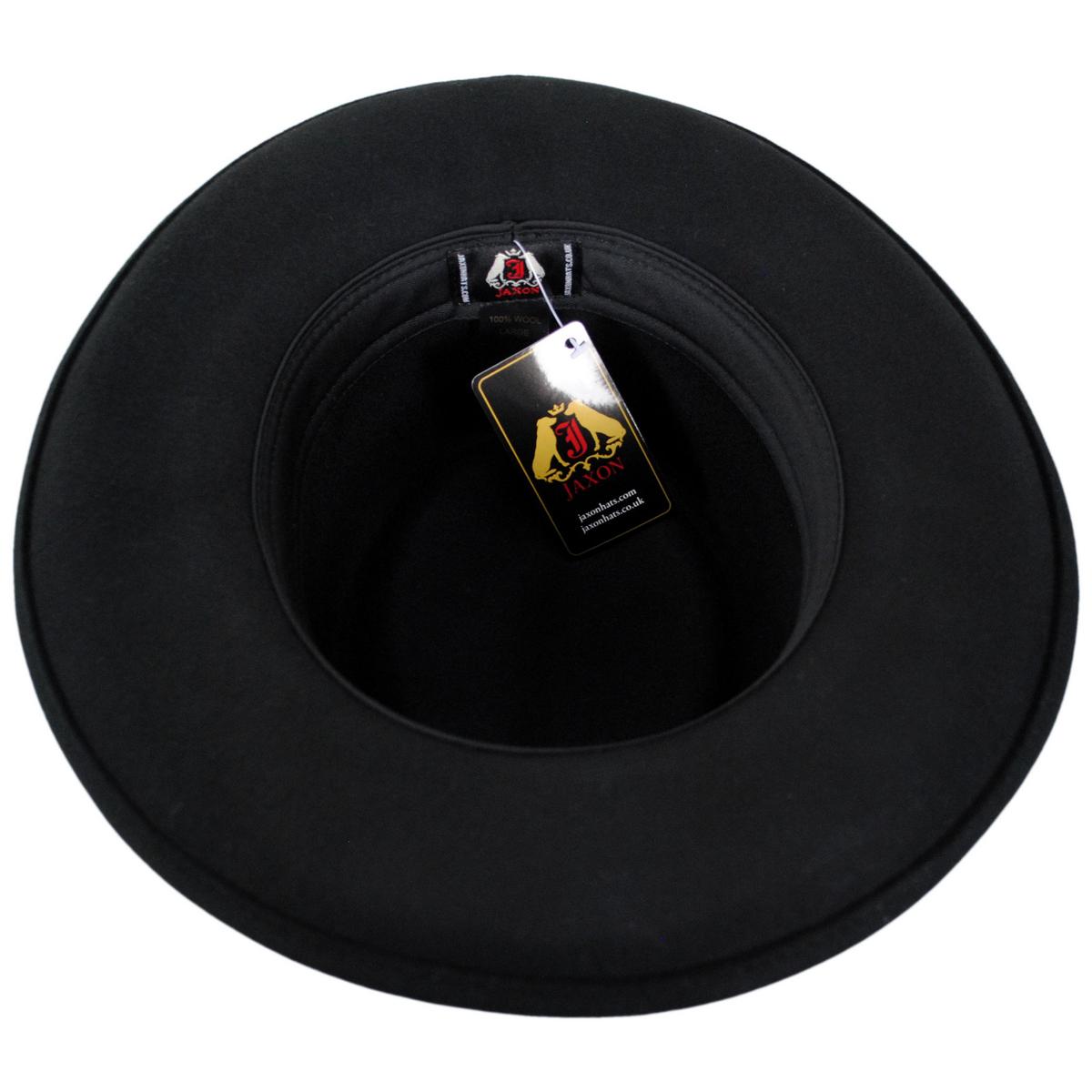 Jaxon Hats | Crushable Wool Felt Gambler Hat | 132003 | under | BLACK