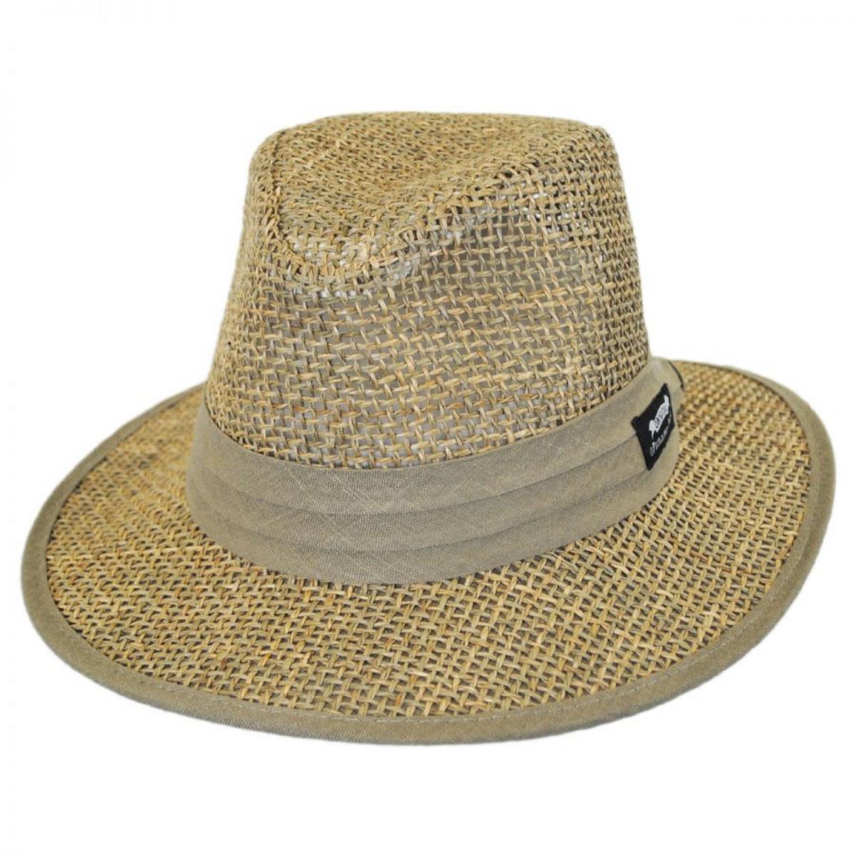 Panama Jack | Seagrass Straw Safari Fedora Hat | 126394 | lead | NATURAL