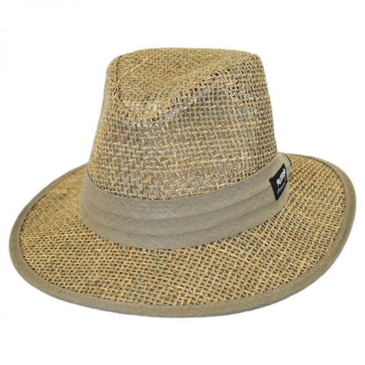 Panama Jack | Seagrass Straw Safari Fedora Hat | 126394 | lead | NATURAL