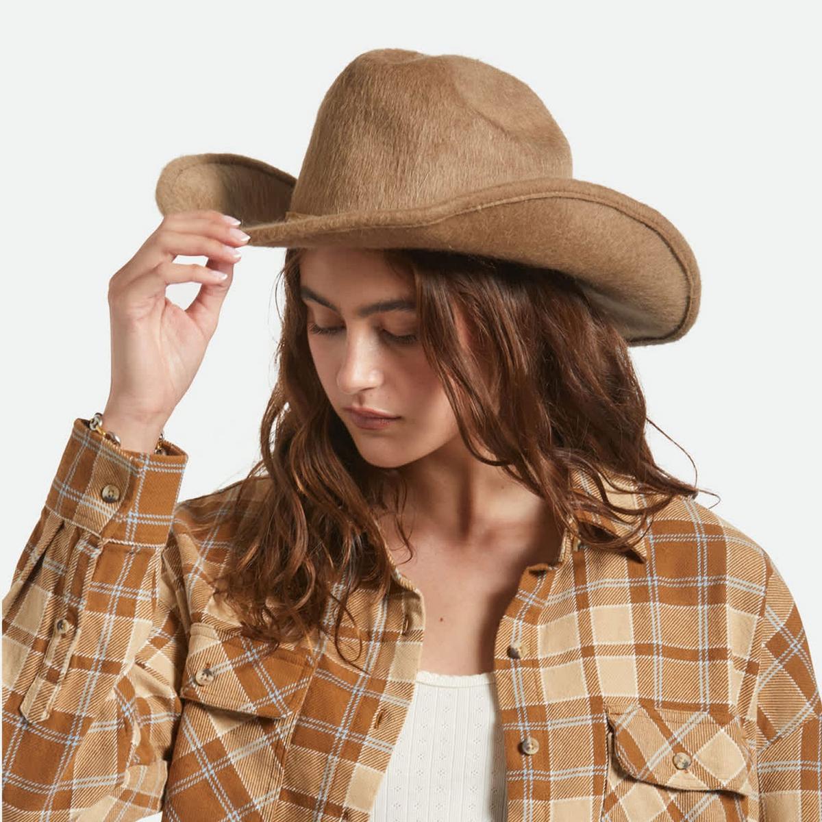 BRIXTON HATS | Mesquite Mohair & Wool Felt Cowboy Hat | 135668 | lsfone | KHAKI