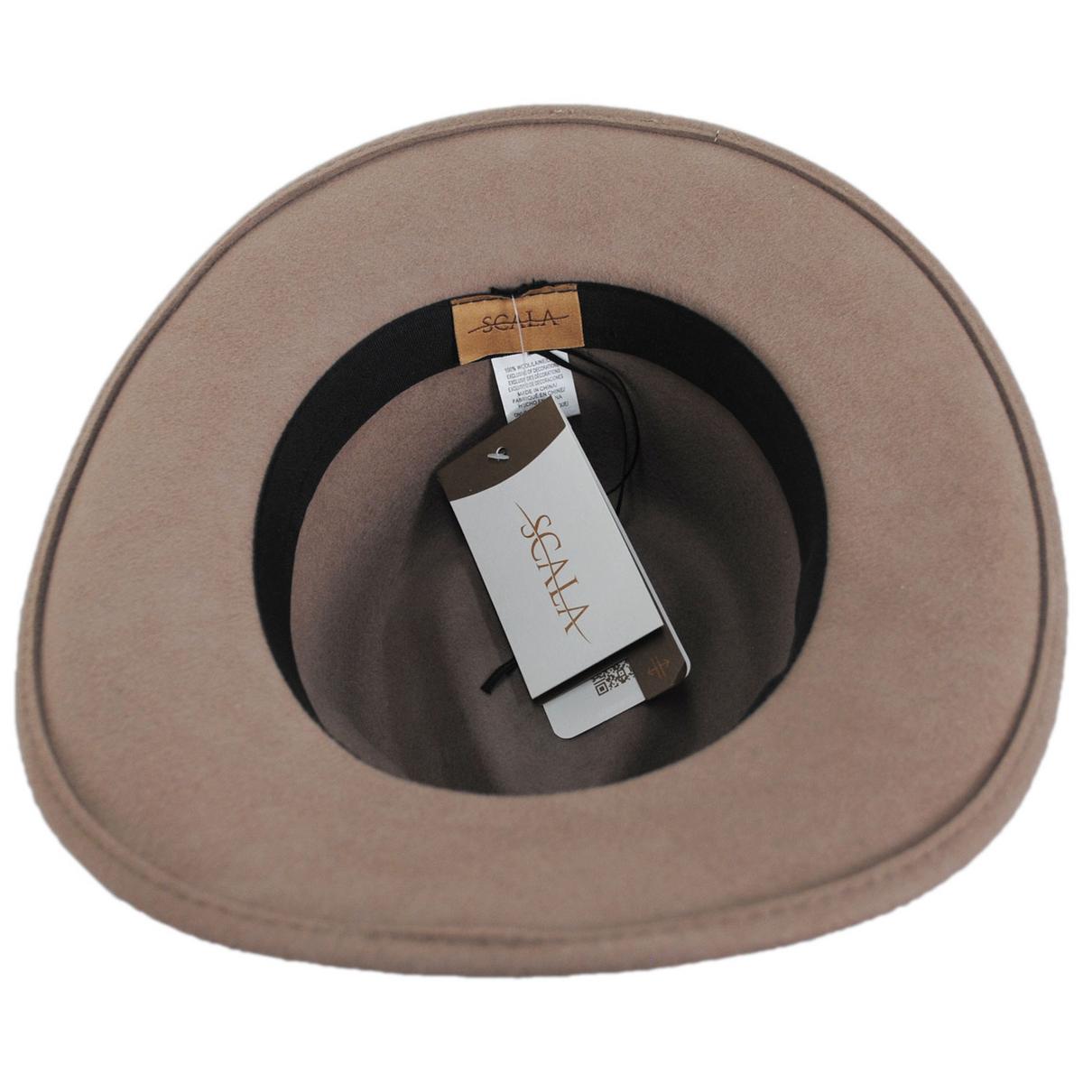 Scala | Desmonda Wool Felt Outback Hat | 123443 | under | PECAN