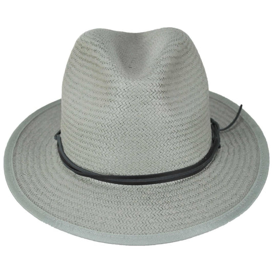 Bailey 1922 | Bran Raindura Straw Fedora Hat | 127937 | front | MEDIUM GREY