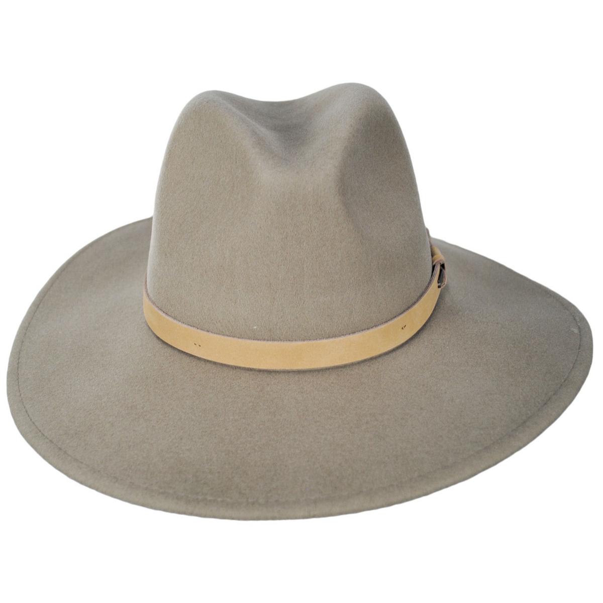 BRIXTON HATS | Field Proper Wool Felt Fedora Hat - Sand | 135647SND | front | SAND