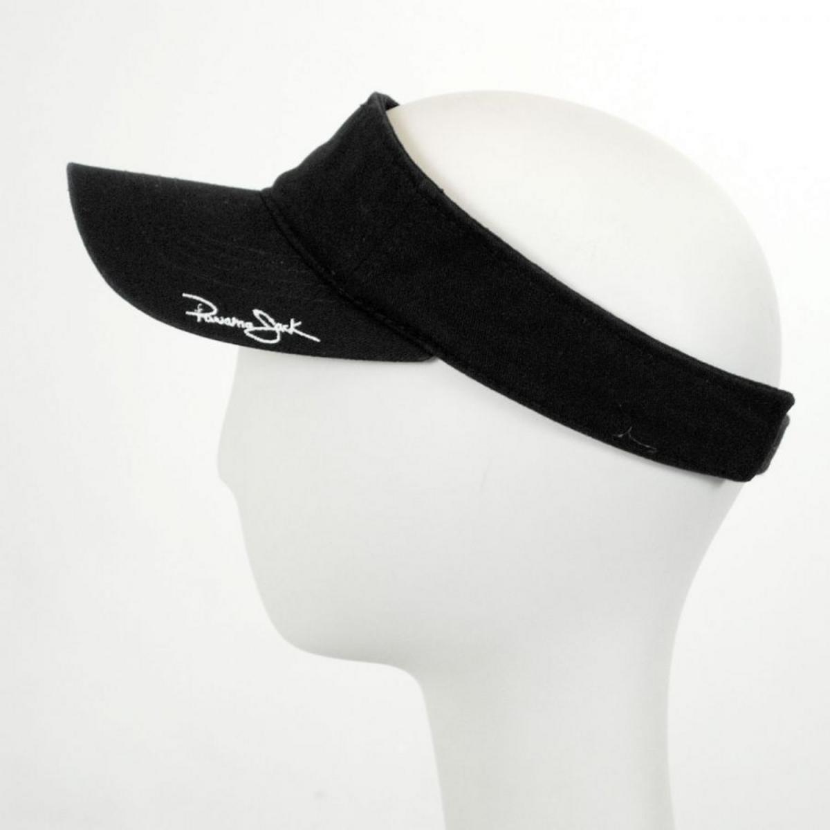 Panama Jack | Garment Washed Cotton Sport Visor | 195075 | front | BLACK