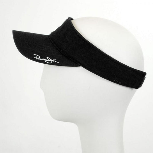 Panama Jack | Garment Washed Cotton Sport Visor | 195075 | front | BLACK
