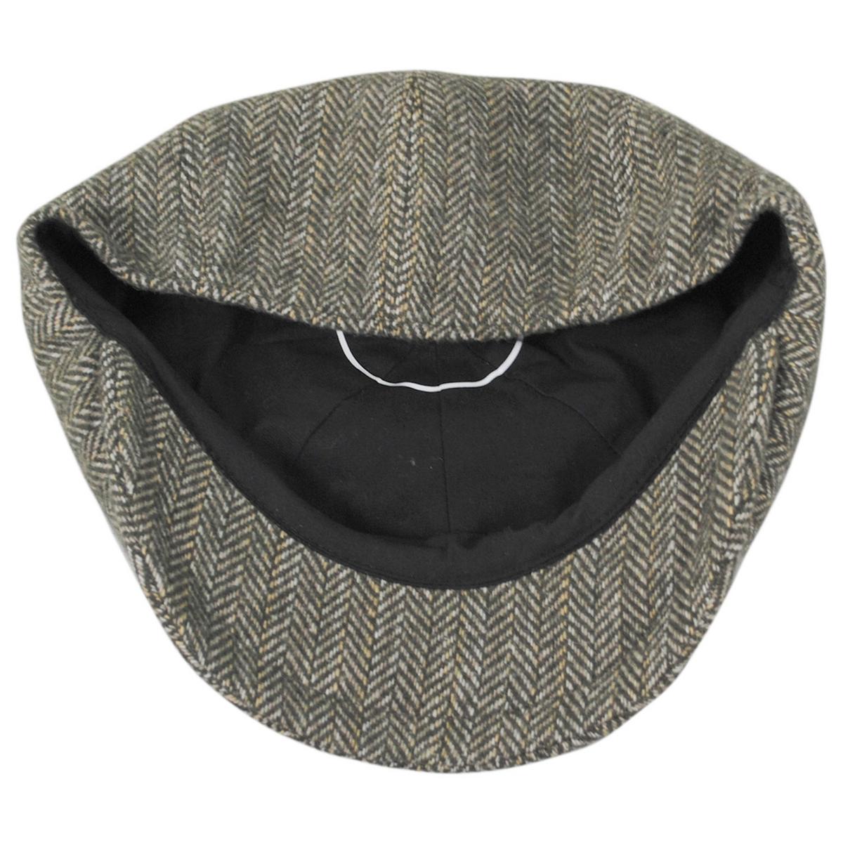 Bailey 1922 | Arley Wool Blend Herringbone 8 Panel Cap - Kelp | 167216FW24 | under | KELP